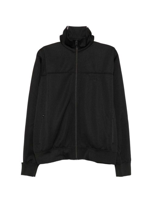 High-Neck Zip Sweatshirt — Black