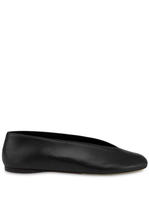 Leather ballerina shoes - Black