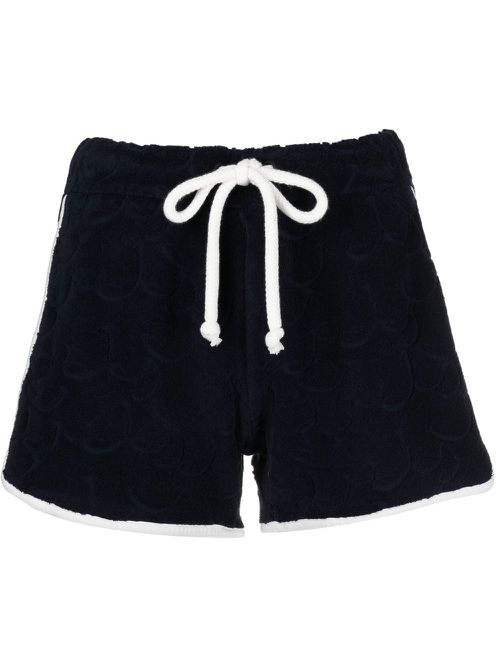 Logo-embossed cotton shorts - Blue