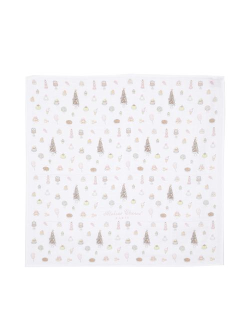 Cake-print organic-cotton blanket - White