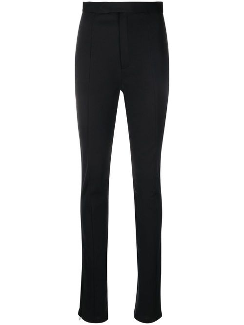 High-waisted slit-detail trousers - Black