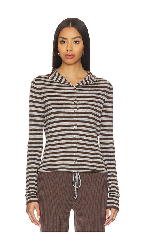 Frankies Bikinis Leo Knit Cardigan in Grey. L. Also in S