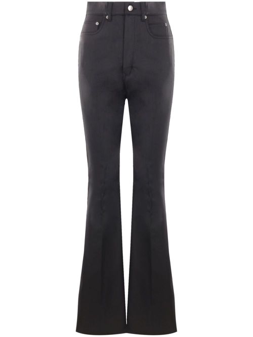 High-waist cotton-blend jeans - Black