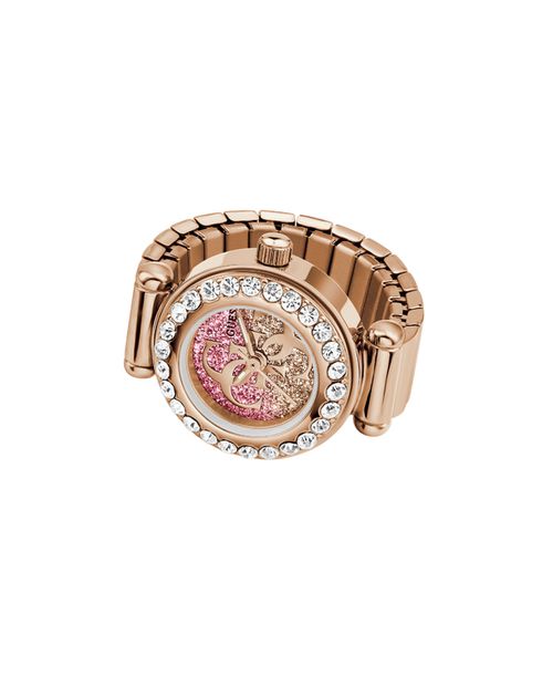 Women's Glitz Rose Gold-Tone Stainless Steel Analog Ring Watch, 18mm - Rose Gold Tone