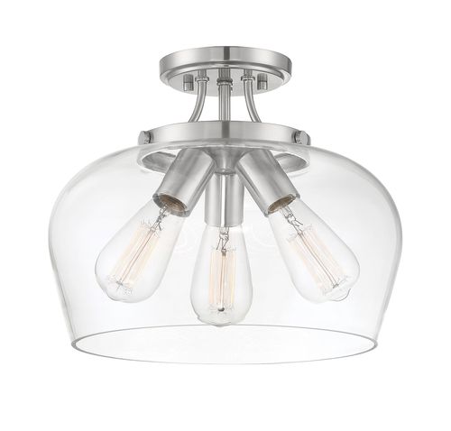 Savoy House Octave 3-Light Semi-Flush Ceiling Light in Satin Nickel - 6-4035-3-SN