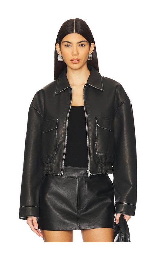 Superdown Lolo Faux Leather Jacket in Black. - L also in