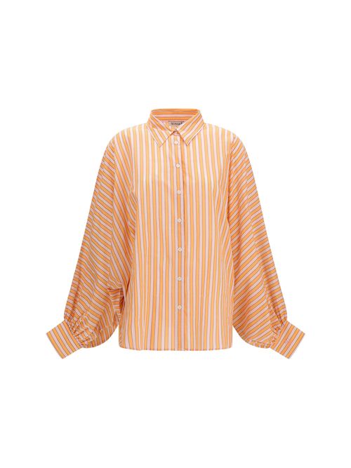 Striped Cotton Shirt — Orange