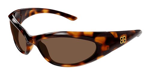 Balenciaga BB0384SA Asian Fit 002 Men's Sunglasses Tortoiseshell Size 67