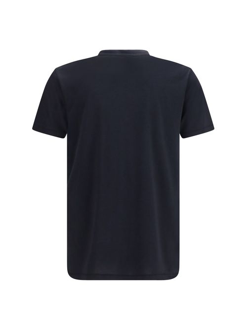 Ribbed Crew Neck Cotton T-Shirt — Black