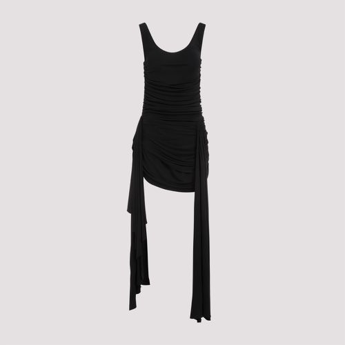 Black Gathered Effect All-over Dress