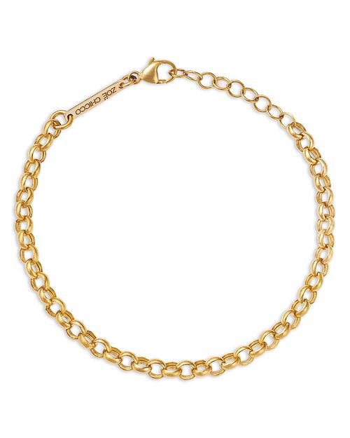 14K Yellow Gold Heavy Metal Rolo Link Chain Bracelet