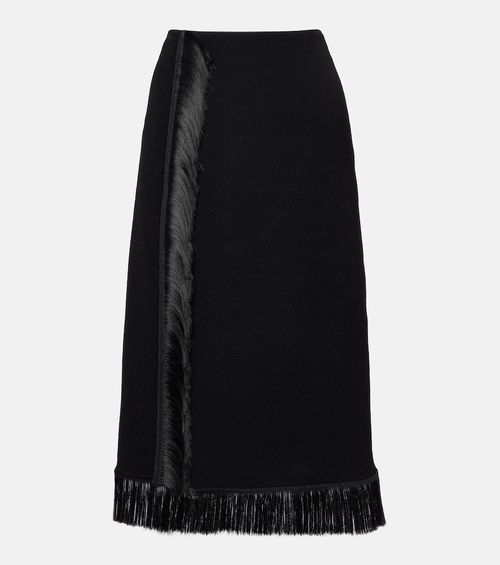 Fringed midi skirt