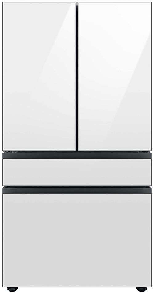 ADA 29 Cu. Ft. White Glass BESPOKE 4-Door French Door Refrigerator With Beverage Center