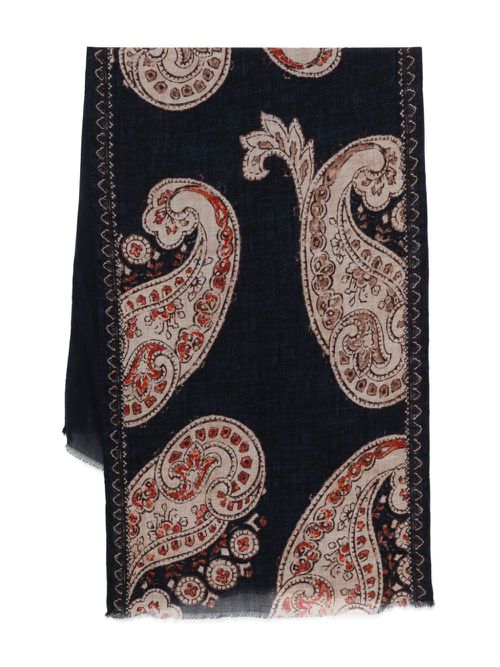 Paisley-print scarf - Blue