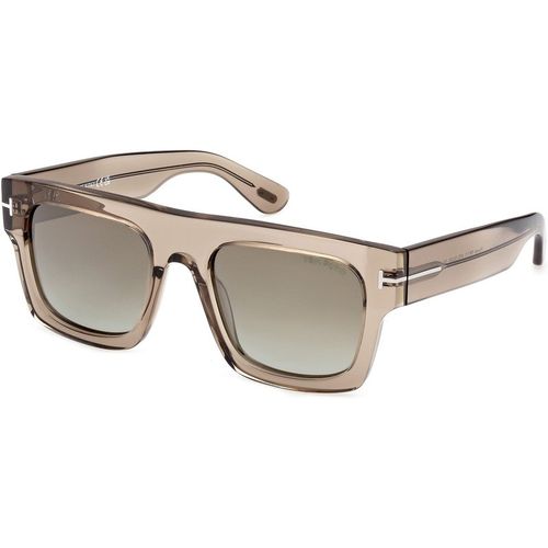 TOM FORD Man TOM FORD FT0711 FAUSTO 47Q Sunglasses Acetate Brown Green Squared Norma