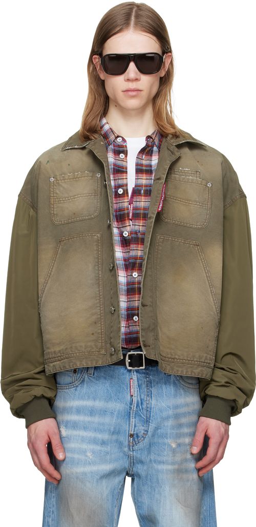 Khaki Garment Dyed Carpenter Kaban Jacket