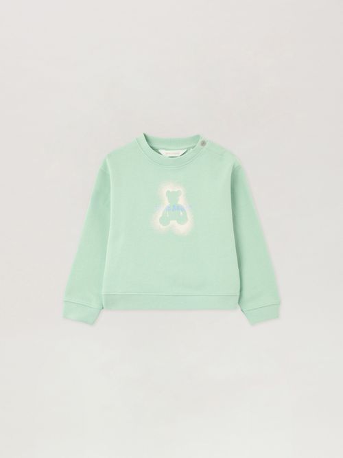 Spray Bear Crewneck Kids  Verde Chiaro/light Green