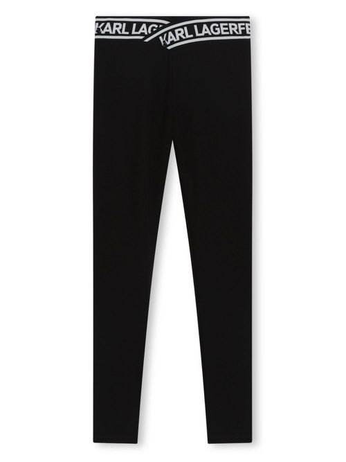 Logo-waistband jersey leggings - Black
