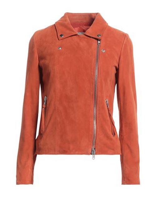 Woman Jacket Orange Size 4 Leather
