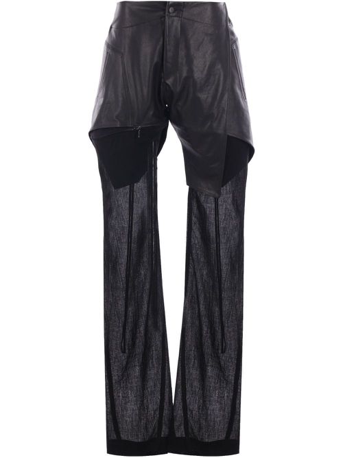 YEHUAFAN panelled trousers - Black