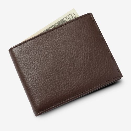 Slim Bifold Wallet in Brown Leather