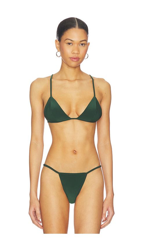 Norma Kamali No Tie Triangle Bikini Top in Green. - M also in L