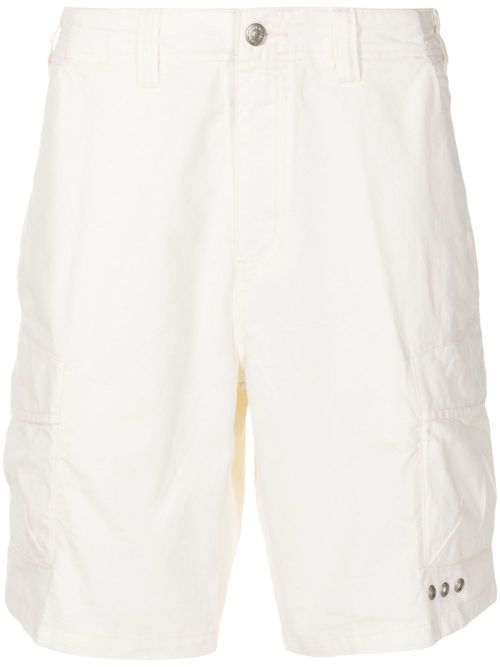 Eyelet-detail cotton bermuda shorts - White