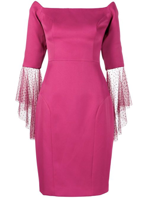 Anne tulle-sleeved dress - Pink
