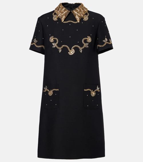 Crepe Couture embellished minidress