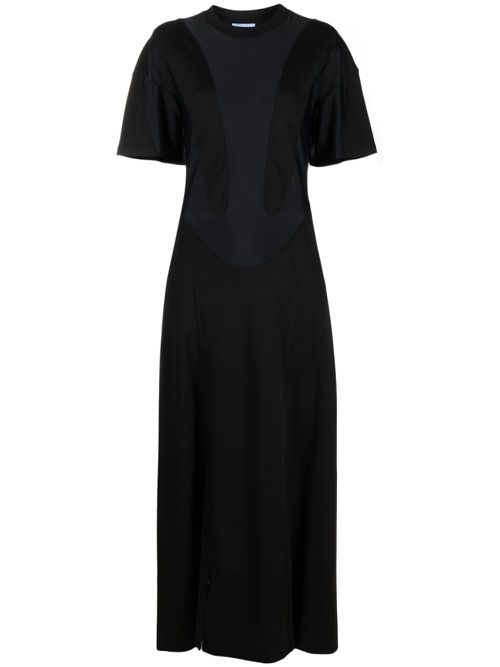 Organic-cotton side-slit maxi dress - Black
