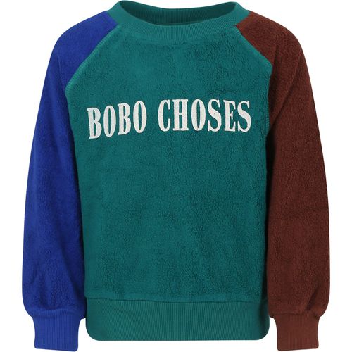 Green Sweatshirt For Kids With Logo
