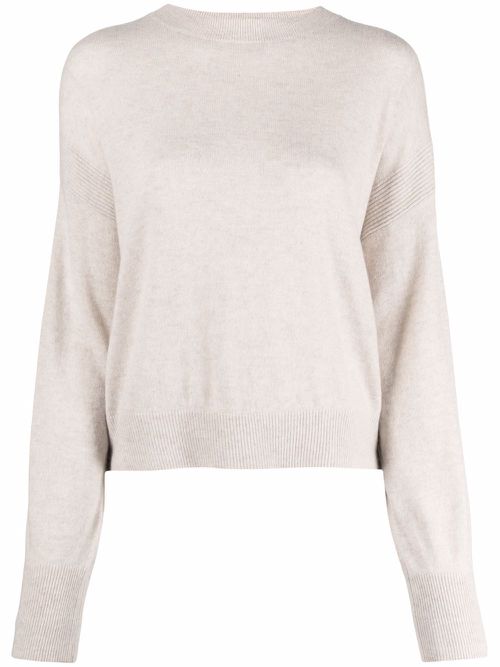 Round neck cashmere jumper - Neutrals