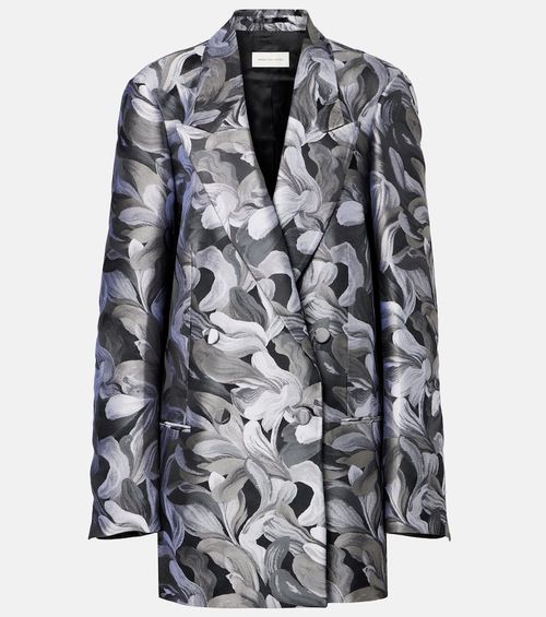 Double-breasted jacquard blazer
