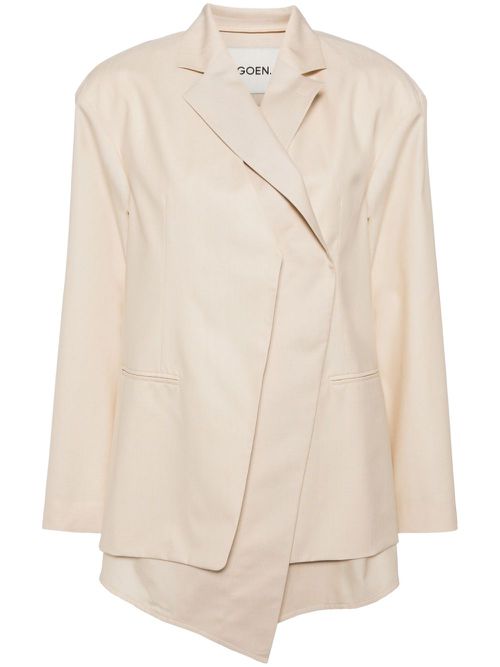 Layered single-breasted blazer - Neutrals
