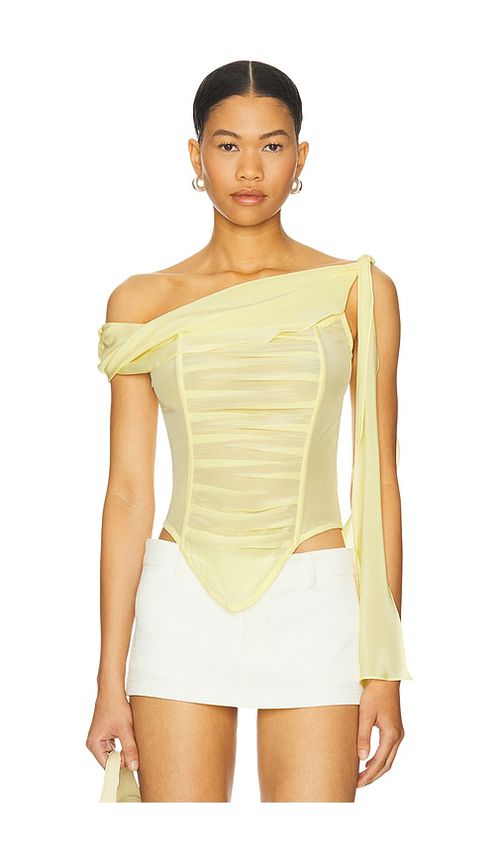 Kim Shui Chiffon Top in Yellow. -  S also in L