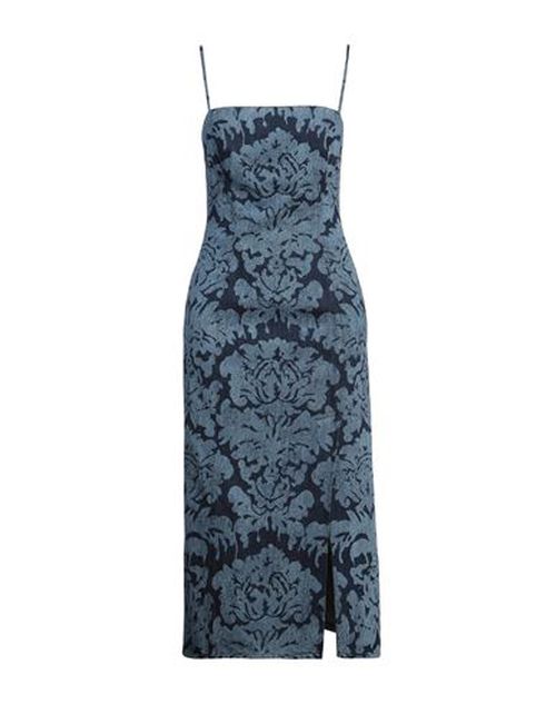 Woman Midi dress Blue Size 6 Cotton