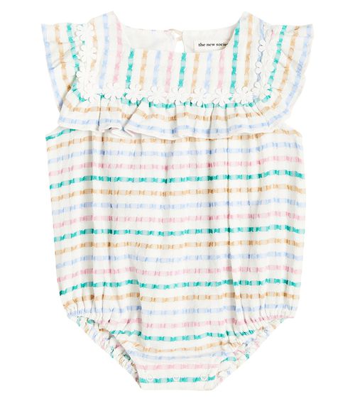 The New Society Baby Figueroa striped cotton playsuit