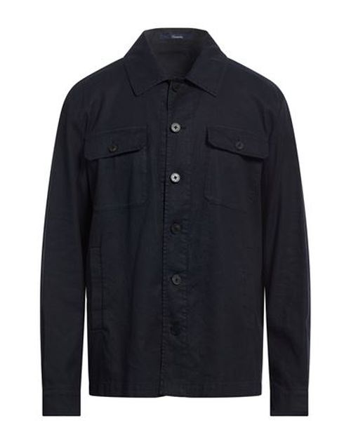 Man Jacket Midnight blue Size 44 Linen, Cotton, Elastane
