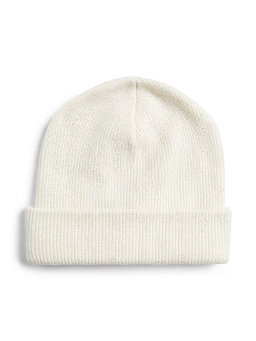 Cashmere ribbed-knit beanie - White