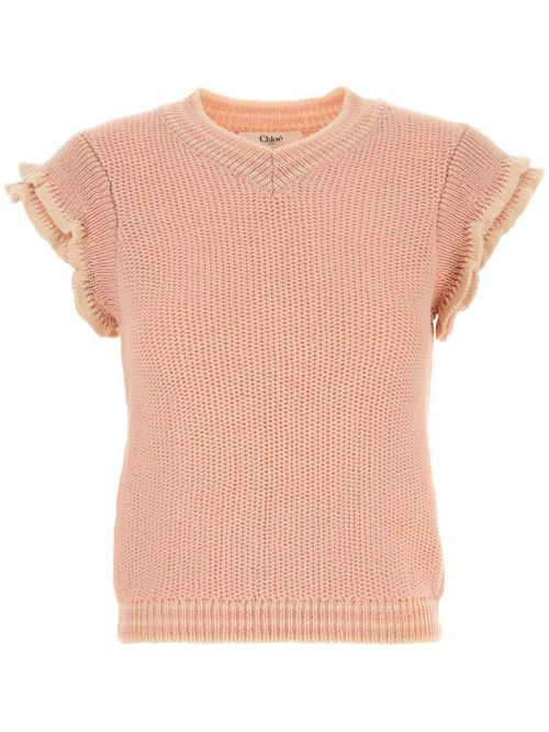 Short-sleeve knitted T-shirt - Pink