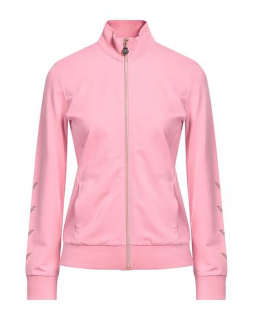 Ea7 Woman Sweatshirt Pink Size S Organic cotton, Modal, Elastane