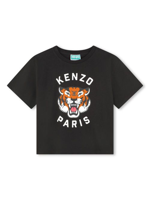 Stamped-motif t-shirt - Black