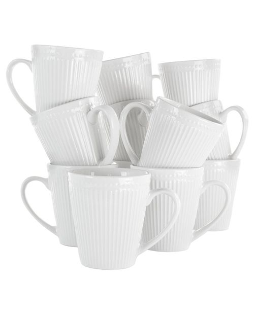 Madeline 12pc Porcelain Mug Set
