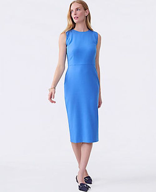 Ann Taylor The Crew Neck Sheath Dress in Luxe Twill