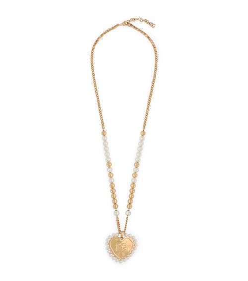 Faux Pearl Dg Pendent Necklace