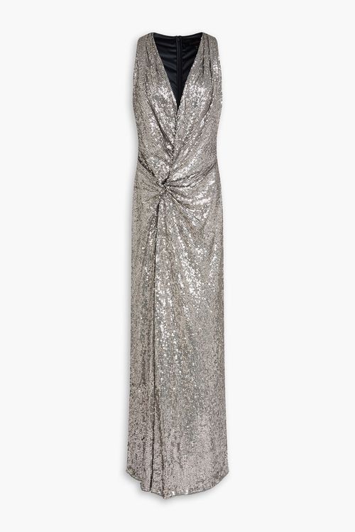 Isoline twisted sequined tulle gown - Metallic - UK 8