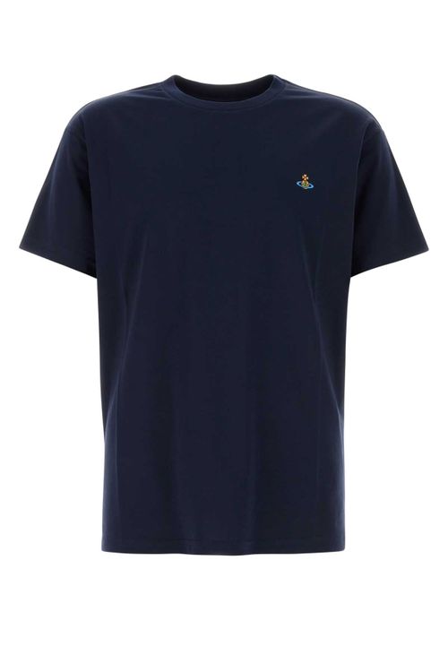 Logo-Embroidered Cotton T-Shirt — Navy