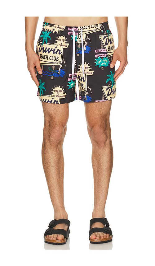 Duvin Design Fresh Air Swim Shorts in Black. XL/1X. Also in S