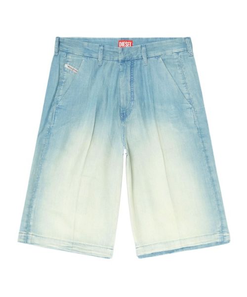 Gradient-effect denim shorts
