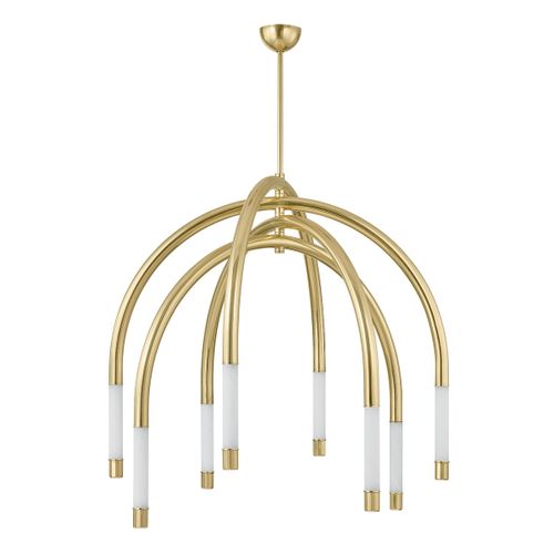 Vintage Polished Brass LED Chandelier from the Zeme Collection